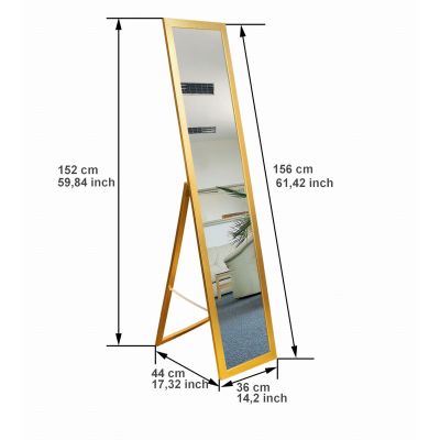 BD Art lustro stojące do garderoby 155x36 cm prostokątne złote 301120000050