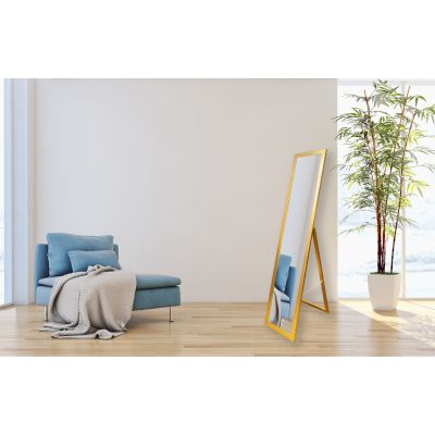 BD Art lustro stojące do garderoby 155x36 cm prostokątne złote 301120000050