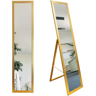 BD Art lustro stojące do garderoby 155x36 cm prostokątne złote 301120000050