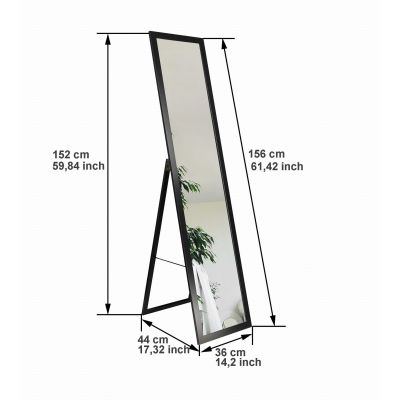 BD Art lustro stojące do garderoby 155x36 cm prostokątne czarne 301120000005