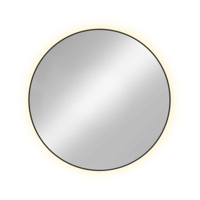 Baltica Design Tiny Border Bright lustro 90x90 cm czarne barwa neutralna z włącznikiem bezdotykowym