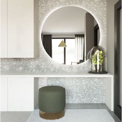 Baltica Design Bright lustro 80x80 cm barwa zimna z włącznikiem bezdotykowym oraz matą grzewczą