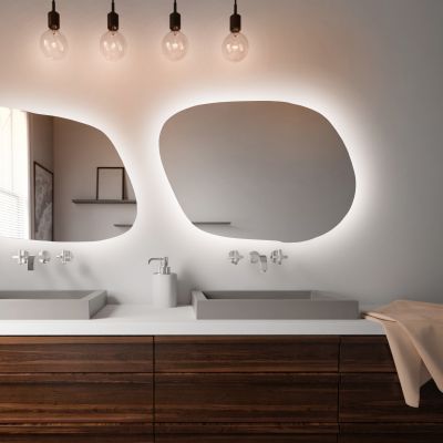 Baltica Design Bright Stain IV lustro 80x57 cm barwa ciepła