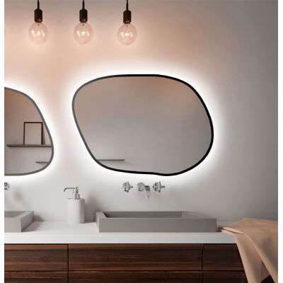 Baltica Design Bright Stain IV lustro 100x71 cm czarne barwa neutralna z włącznikiem bezdotykowym