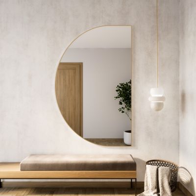 Baltica Design Tiny Border Semi Round lustro 110x65 cm złote