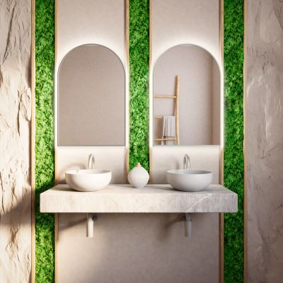 Baltica Design Tiny Border Pastille Cut LED lustro 50x120 cm srebrne barwa zimna