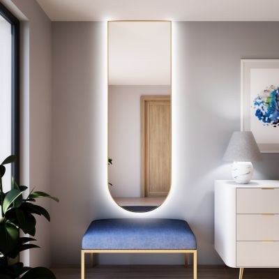 Baltica Design Tiny Border Pastille Cut LED lustro 60x90 cm złote barwa zimna