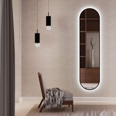 Baltica Design Tiny Border Pastille Bright lustro 50x100 cm owalne czarne barwa neutralna