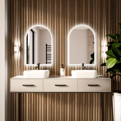 Baltica Design Tiny Border Pastille Cut LED lustro 50x90 cm białe barwa neutralna