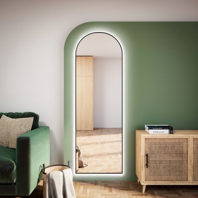 Baltica Design Tiny Border Pastille Cut LED lustro 50x110 cm czarne barwa neutralna