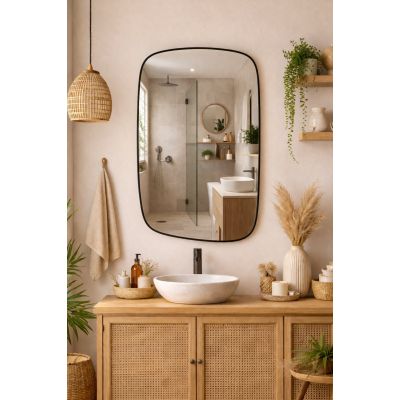 Baltica Design Stone Calm S lustro 90x60 cm rama czarna