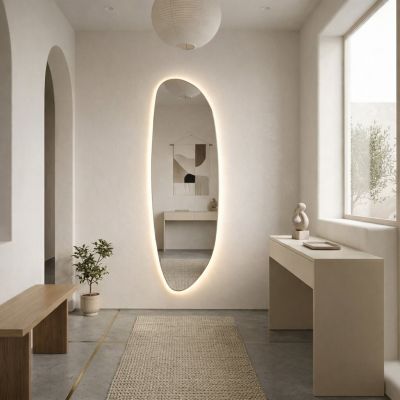 Baltica Design Stone Fluid L No Edges Bright lustro 150x55 cm z oświetleniem LED bez ramy barwa neutralna