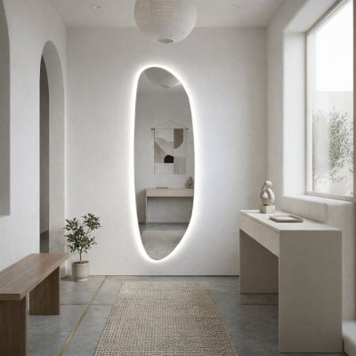 Baltica Design Stone Fluid L No Edges Bright lustro 150x55 cm z oświetleniem LED bez ramy barwa zimna