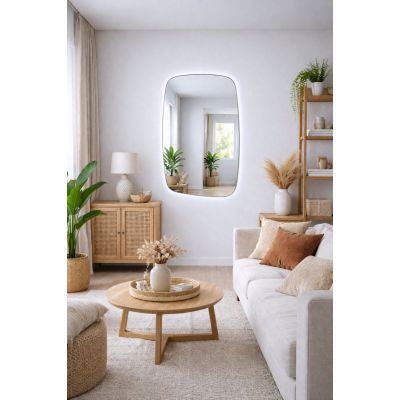 Baltica Design Stone Calm S No Edges Bright lustro 90x60 cm z oświetleniem LED bez ramy barwa zimna