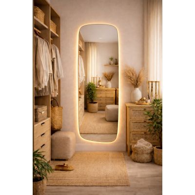 Baltica Design Stone Calm L No Edges Bright lustro 150x55 cm z oświetleniem LED bez ramy barwa ciepła