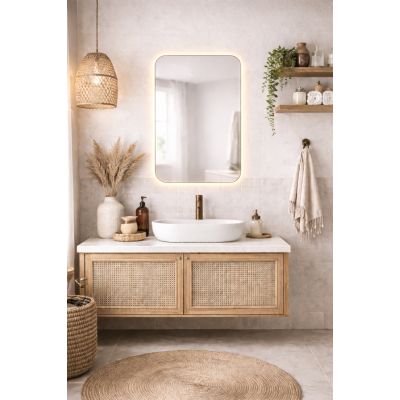 Baltica Design Stone Aura S No Edges Bright lustro 90x60 cm z oświetleniem LED bez ramy barwa ciepła