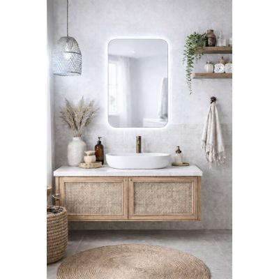 Baltica Design Stone Aura S No Edges Bright lustro 90x60 cm z oświetleniem LED bez ramy barwa zimna