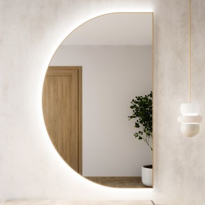 Baltica Design Tiny Border Semi Round Bright lustro 120x70 cm złote barwa ciepła