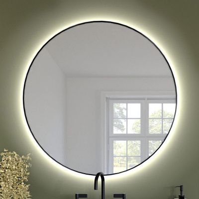 Baltica Design Tiny Border Bright lustro 100x100 cm złote barwa neutralna z włącznikiem bezdotykowym