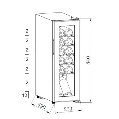 Berg BRGWA chłodziarka do wina 12 butelek wolnostojąca BRGWA12