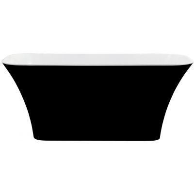 Besco Assos Black & White wanna wolnostojąca 160x70 cm czarny mat/biały połysk/biały #WMMC-160-AKW