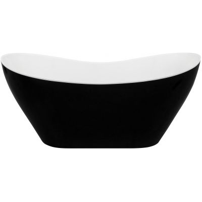 Besco Viya Black&White wanna wolnostojąca 160x70 cm czarny mat/biały połysk/grafit #WMMC-160VGR