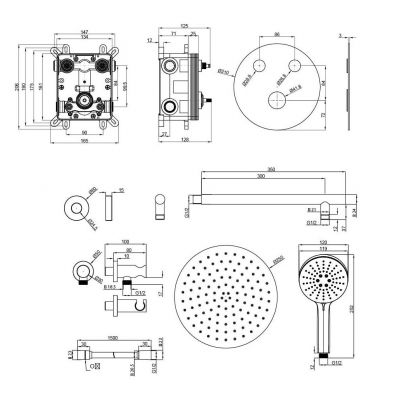 Corsan Lugo zestaw prysznicowy podtynkowy z deszczownicą chrom Z04MCH