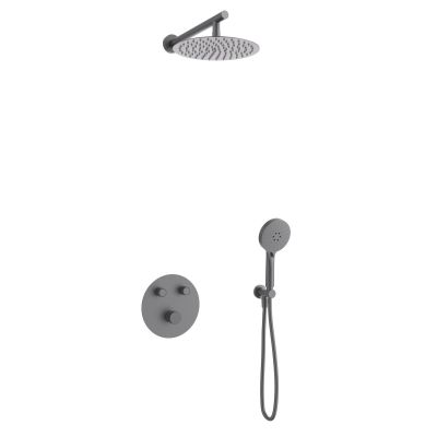 Corsan Lugo zestaw prysznicowy podtynkowy z deszczownicą grafitowy Z04MGM