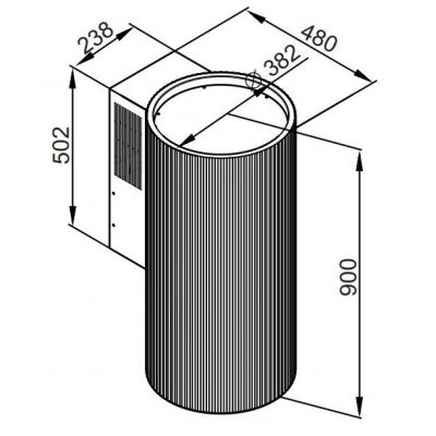 Ciarko Design Monogram okap kuchenny 38 cm ścienny biały CDP3802B