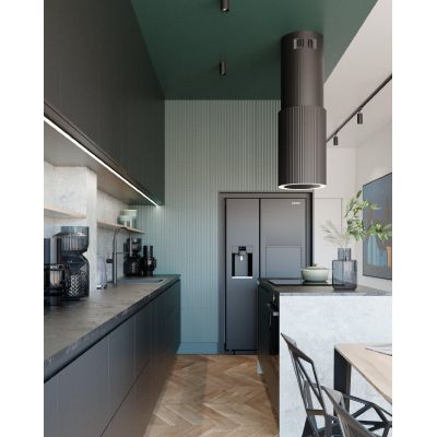 Ciarko Design Monogram W okap kuchenny 38 cm wyspowy czarny CDW3802C