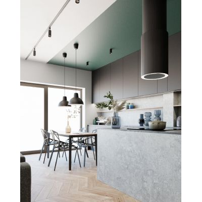 Ciarko Design Monogram W okap kuchenny 38 cm wyspowy czarny CDW3802C