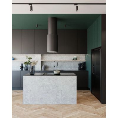 Ciarko Design Monogram W okap kuchenny 38 cm wyspowy czarny CDW3802C