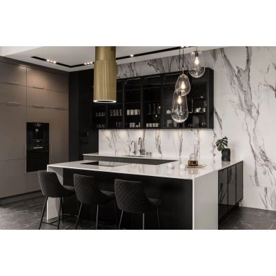 Ciarko Design Monogram W okap kuchenny 38 cm wyspowy złoty CDW3802Z