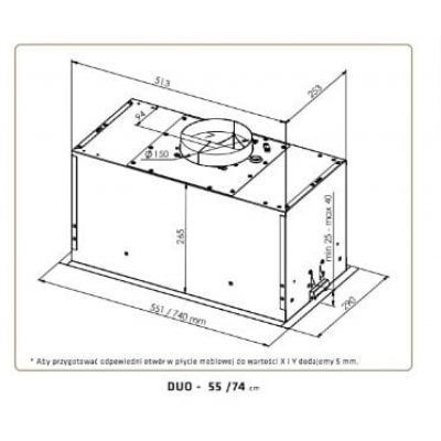 Ciarko Design Duo okap kuchenny 55 cm podszafkowy czarny CDZ5505C