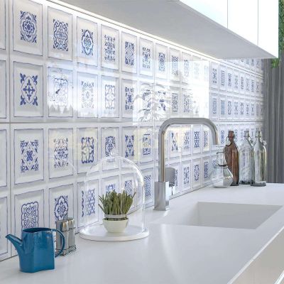 Cil Decor Bien płytka ścienna 90x30 cm biała-niebieska