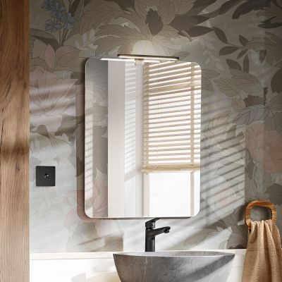 Zestaw Comad Santa Fe Black szafki 60 cm i 60 cm wiszące z blatem meblowym 120 cm czarny, umywalki Anna 50x39 cm szary mat z szafkami bocznymi i lustrami SET-SFBL B 140CM UN. ANNA MH 1 A1