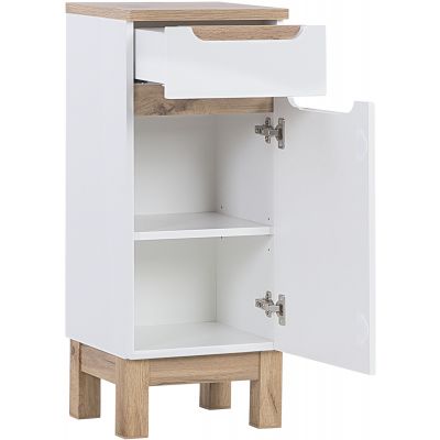 Comad Bali White szafka 86 cm boczna dolna stojąca dąb/biały połysk BALIWHITE810FSC