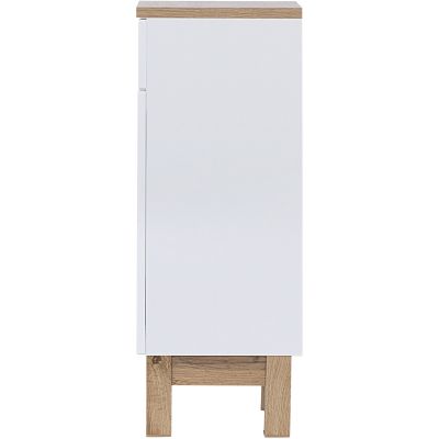 Comad Bali White szafka 86 cm boczna dolna stojąca dąb/biały połysk BALIWHITE810FSC