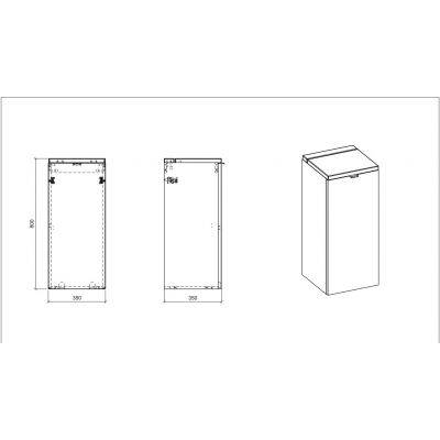 Comad Capri White szafka 35x35x80 cm boczna wisząca biała-dąb CAPRI-WHITE-811B-FSC