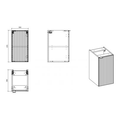 Comad Line Reed Green szafka 30x39x57 cm zielona LINE REED GREEN D 81-30-1D