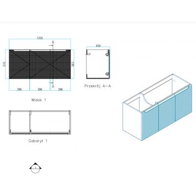 Comad Luxor Beige szafka 120x46x57 cm dąb-beżowa LUXOR BEIGE 82-120-3D