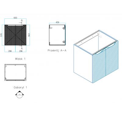 Comad Luxor Beige szafka 60x46x57 cm dąb-beżowa LUXOR BEIGE 82-60-2D