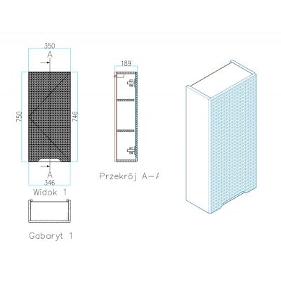 Comad Luxor Beige szafka 35x19x75 cm dąb-beżowa LUXOR BEIGE 83-35-1D