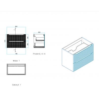Comad Luxor Black szafka 80x46x57 cm czarna-dąb LUXOR BLACK 82-80-2S