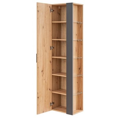 Comad Madera Grey szafka 170 cm boczna wysoka wisząca Dąb Artisan/grafit MADERAGREY803FSC
