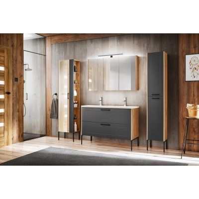 Comad Madera Grey szafka 170 cm boczna wysoka wisząca Dąb Artisan/grafit MADERAGREY803FSC