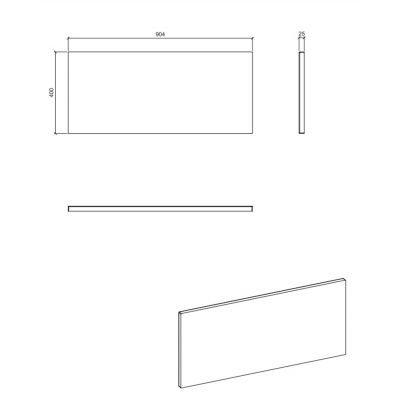 Zestaw Comad Nova Oak/Black szafka z blatem 60 cm z szafką boczną wysoką i regałem dąb/czarny SET-NOA B BLACK 90CM S HC
