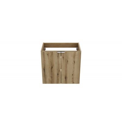 Zestaw Comad Nova Oak szafka z blatem 60 cm wisząca dąb i umywalka Wiki 36x36 cm biała z szafką boczną wysoką SET-NOA B OAK 60CM D UN WIKI SW HC