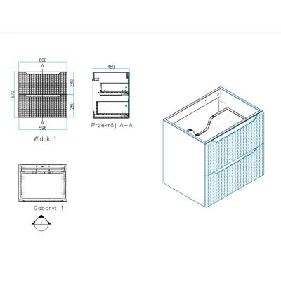 Comad Ocean Black szafka 60x46x57 cm czarna-dab OCEAN BLACK 82-60-2S