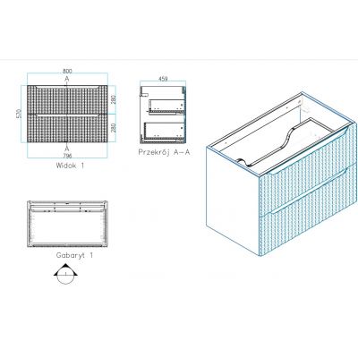 Comad Ocean Black szafka 80x46x57 cm czarna-dab OCEAN BLACK 82-80-2S